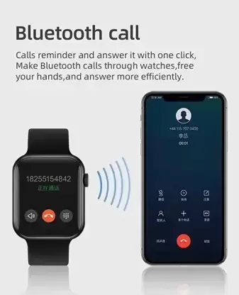 T55 SMART CALLING ,WATSAPP FACEBOOK FITNESS WATCH XL SIZE BLACK CLOUR DUEL STRAP Smartwatch  
